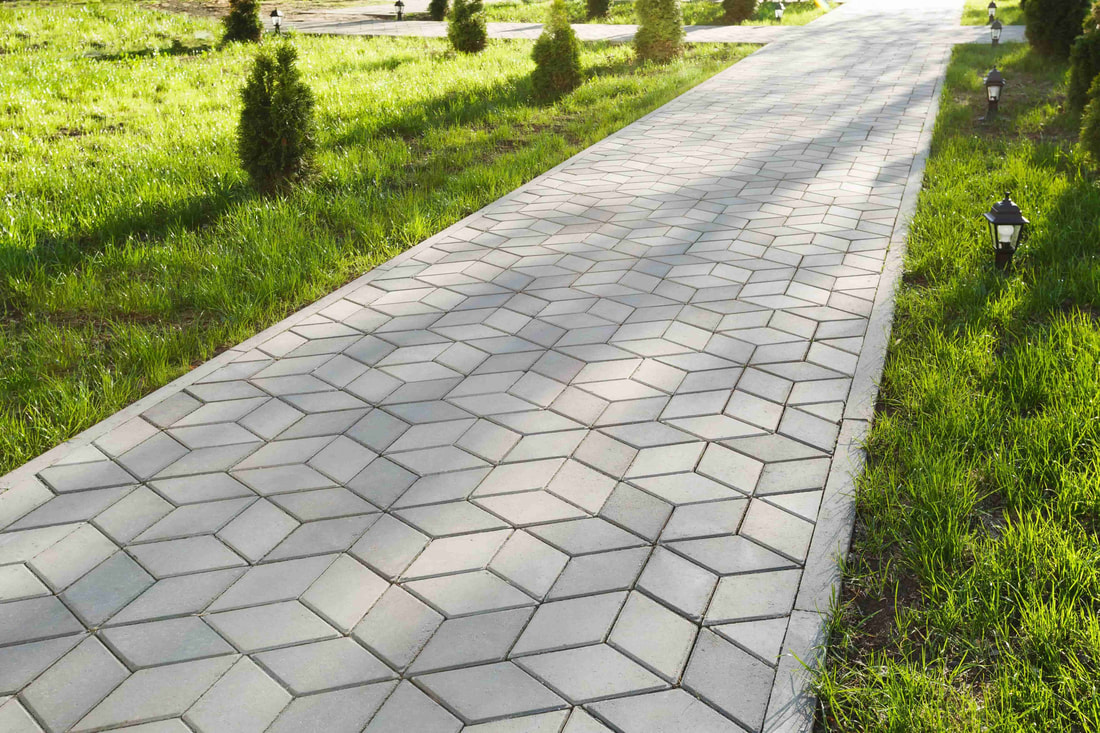 This is a picture of a stamped concrete pathway that leads to a home in Vancouver.